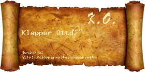 Klapper Ottó névjegykártya